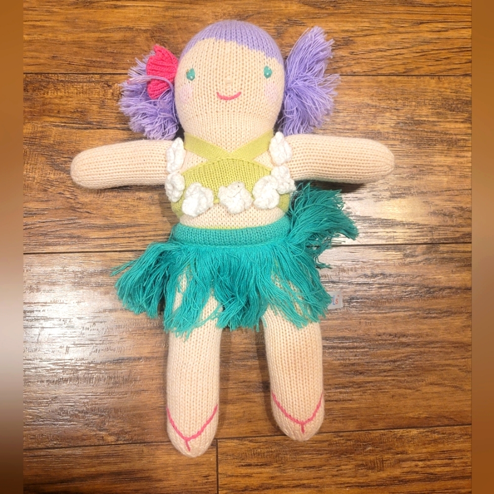 💥3/$24 Zubels Knit Hula Girl Plush With‎ Purple Hair